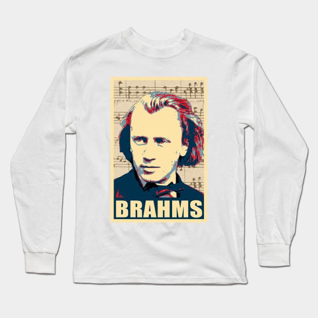 Johannes Brahms Music Composer Long Sleeve T-Shirt by Nerd_art